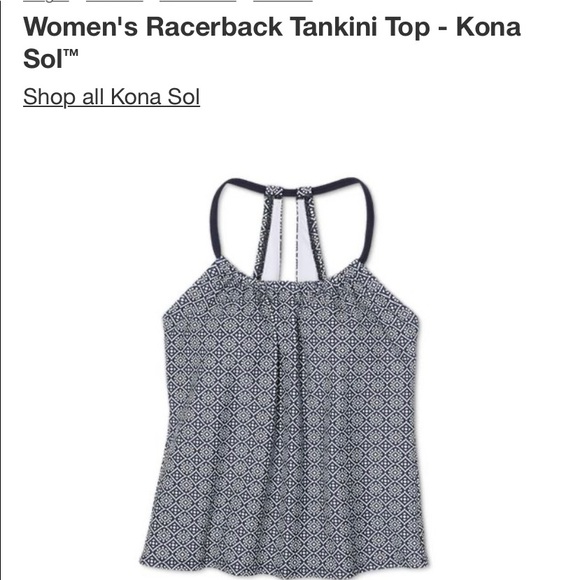 Kona Sol Racerback w/ Keyhole Blue Tankini Top - Picture 5 of 9